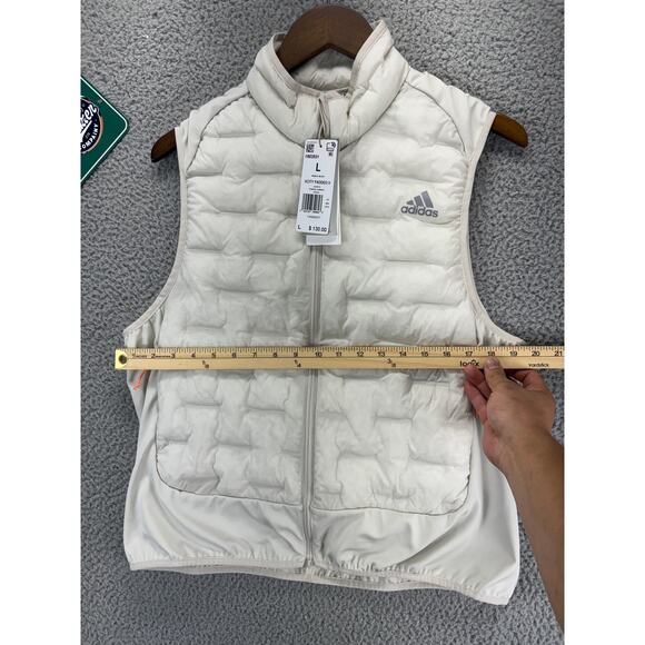Adidas X-City Padded Running Vest Jacket Womens Large White Back Pockets NEW L - Picture 4 of 9
